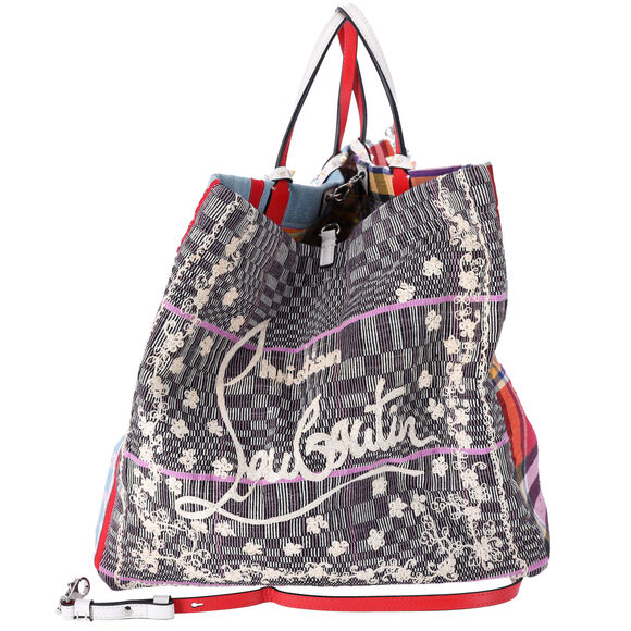 Christian Louboutin Manilacaba Caba Large Tote Motif Embroidered Multicolor - Picture 2 of 10